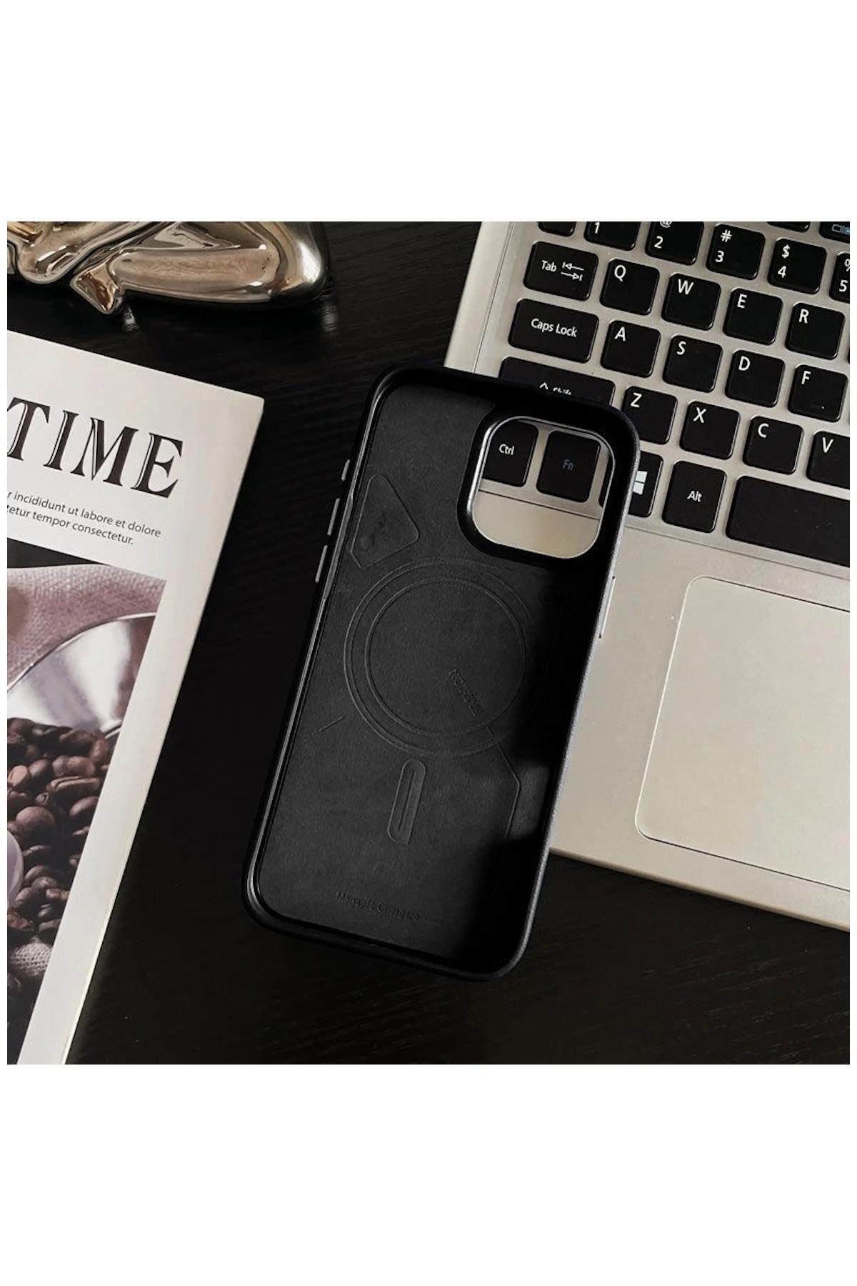 Apple iPhone 13 Uyumlu Kılıf Arvento Elite Deri Kılıf (Kablosuz Şarj) – Kutulu Ürün