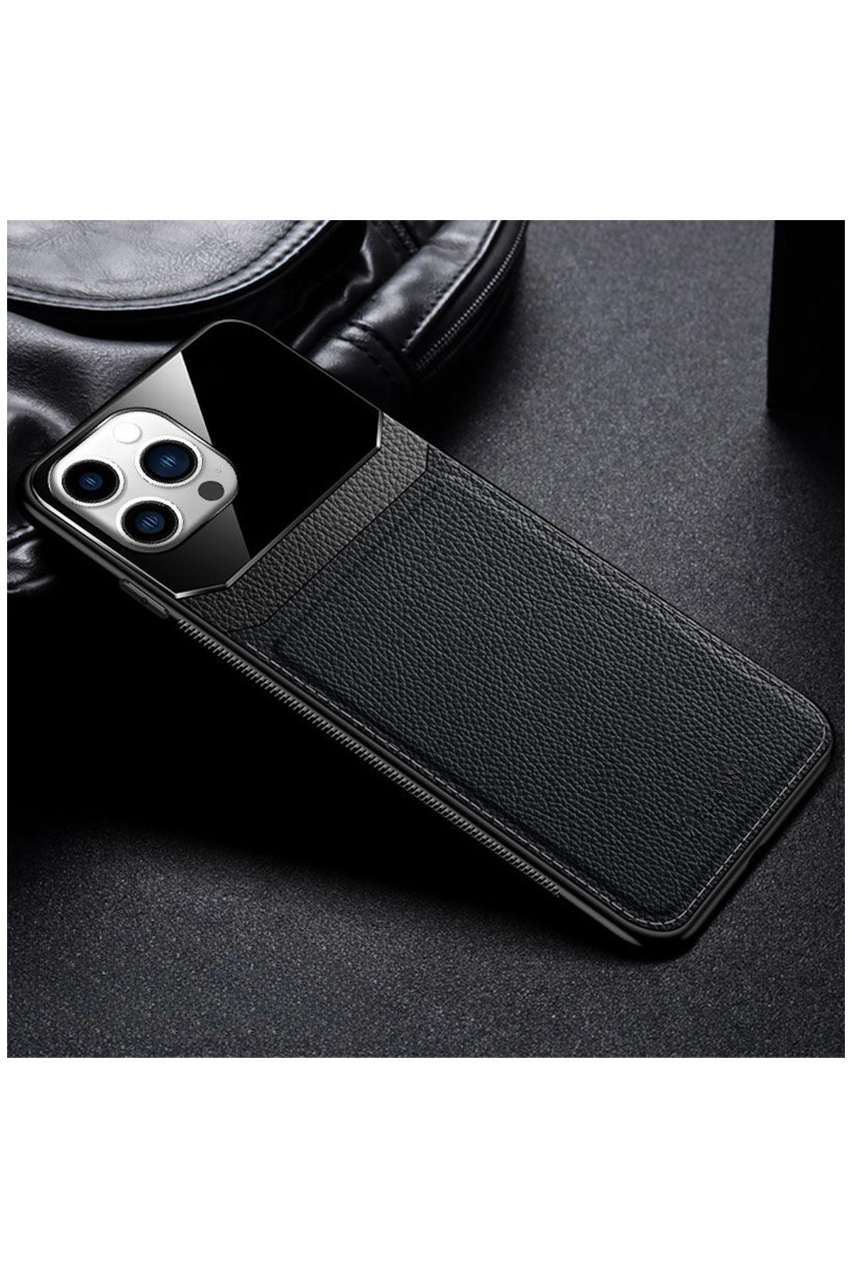 Apple iPhone 14 Pro Max Uyumlu Kılıf Lens Deri Kılıf
