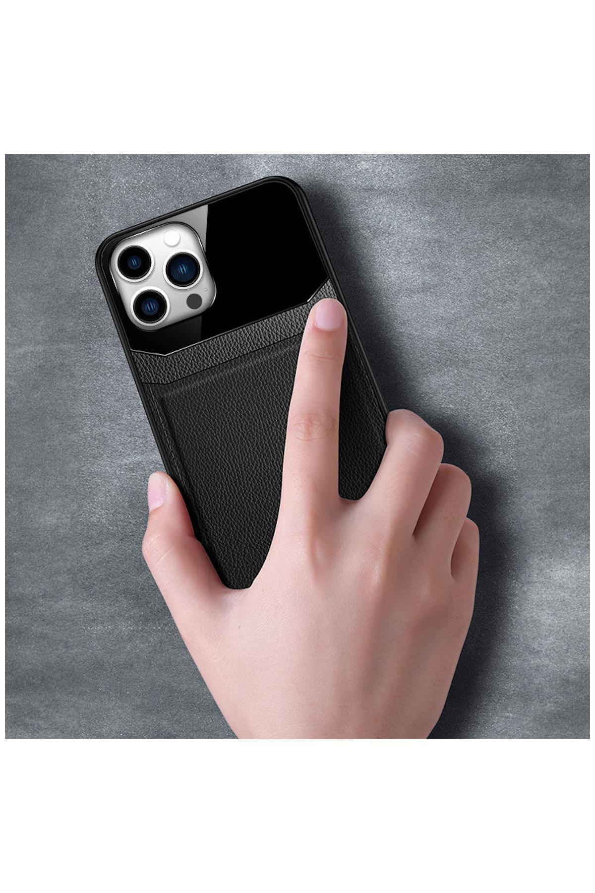 Apple iPhone 14 Pro Max Uyumlu Kılıf Lens Deri Kılıf