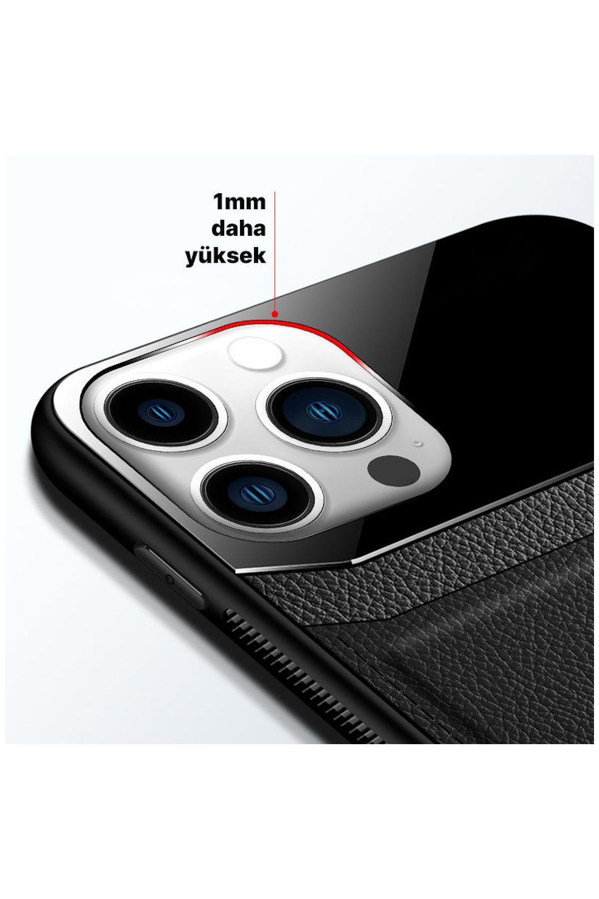 Apple iPhone 14 Pro Max Uyumlu Kılıf Lens Deri Kılıf