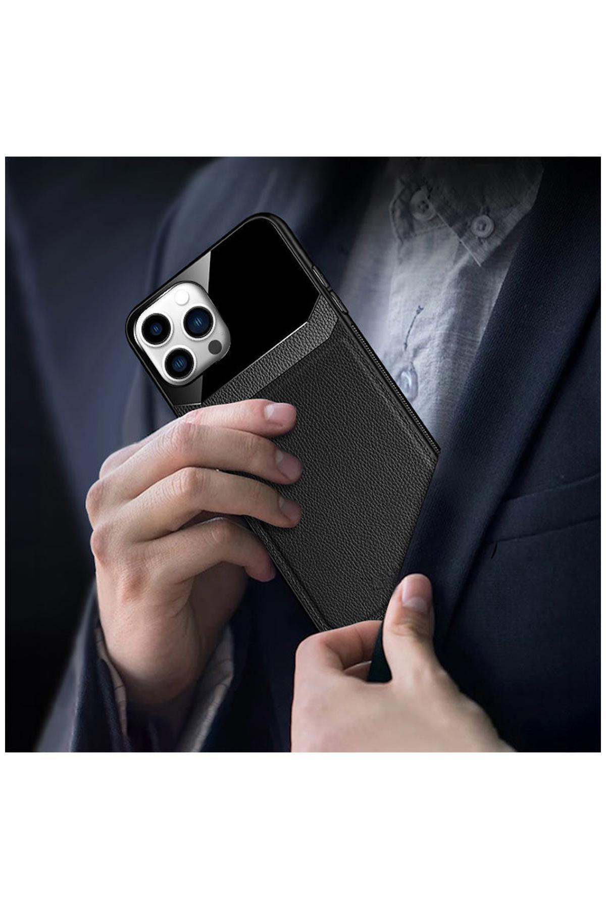 Apple iPhone 12 Pro Max Uyumlu Kılıf Lens Deri Kılıf
