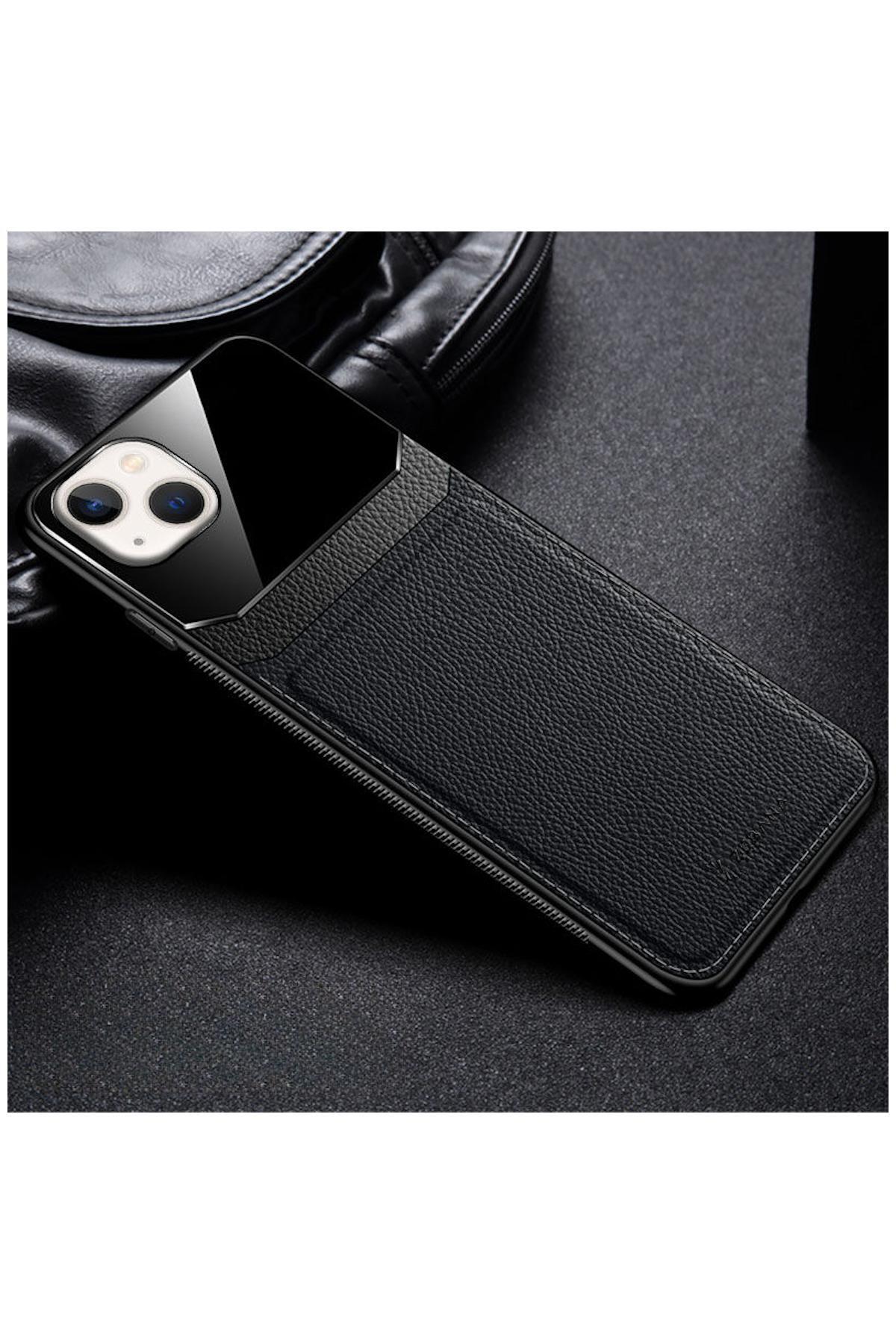 Apple iPhone 13 Uyumlu Kılıf Lens Deri Kılıf