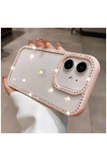 Apple iPhone 11 Uyumlu Kılıf Zebana Bling Diamond Silikon Kılıf Pembe