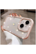 Apple iPhone 13 Uyumlu Kılıf Zebana Bling Diamond Silikon Kılıf Pembe