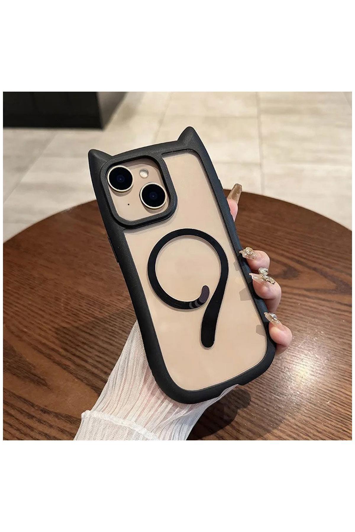 Apple iPhone 13 Uyumlu Kılıf Zebana MagiCat Silikon Kılıf Pembe