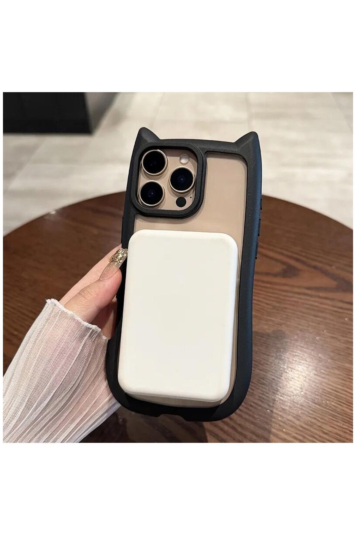 Apple iPhone 11 Uyumlu Kılıf Zebana MagiCat Silikon Kılıf Siyah (Kablosuz Şarj Destekli)