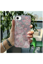 Apple iPhone 16e Uyumlu Kılıf Zebana Pink Heart Silikon Kılıf
