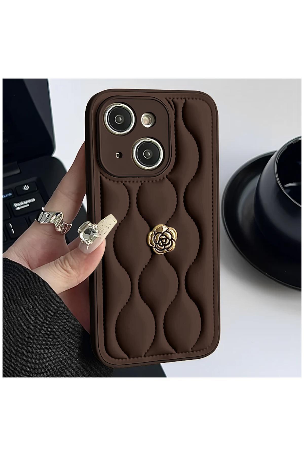 Apple iPhone 14 Plus Uyumlu Kılıf Zebana Camellia Deri Kılıf