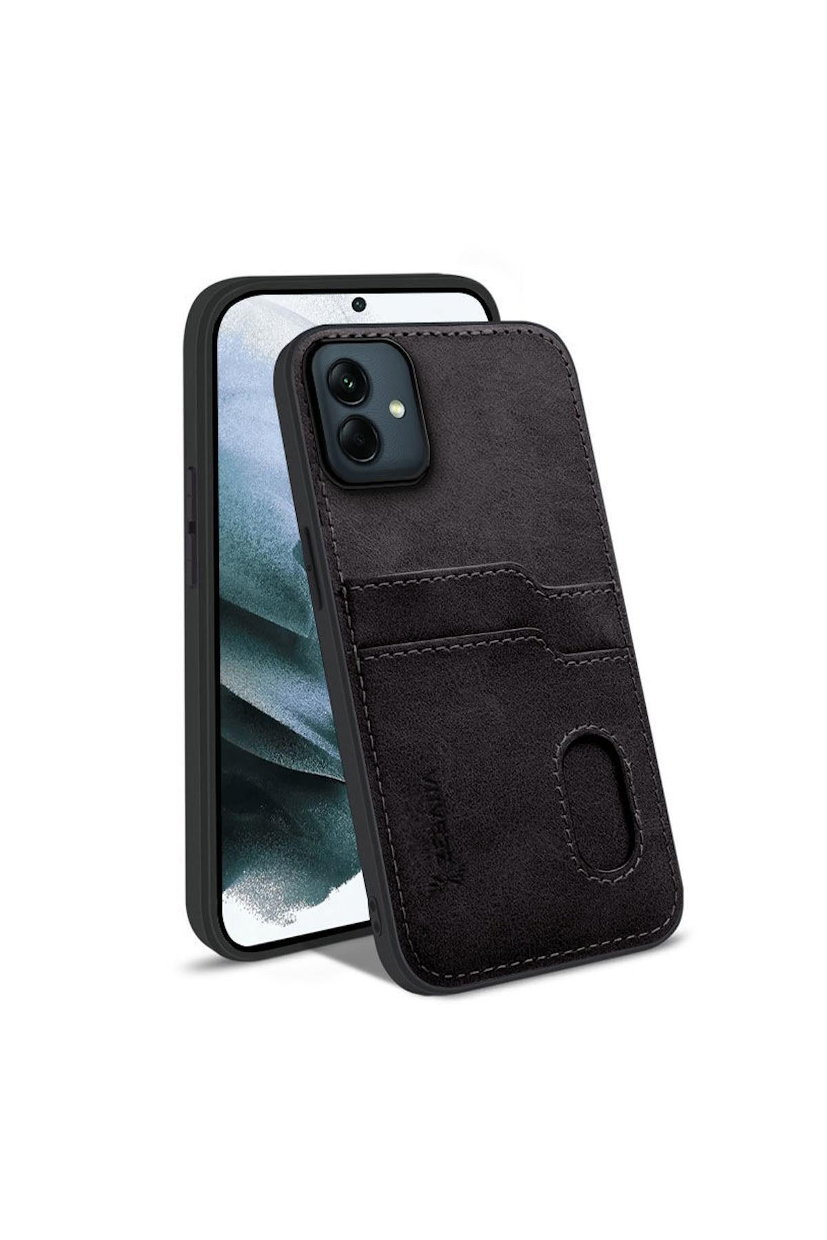 Samsung Galaxy A06 Uyumlu Kılıf Zebana Kartlıklı Lüx Deri Kılıf