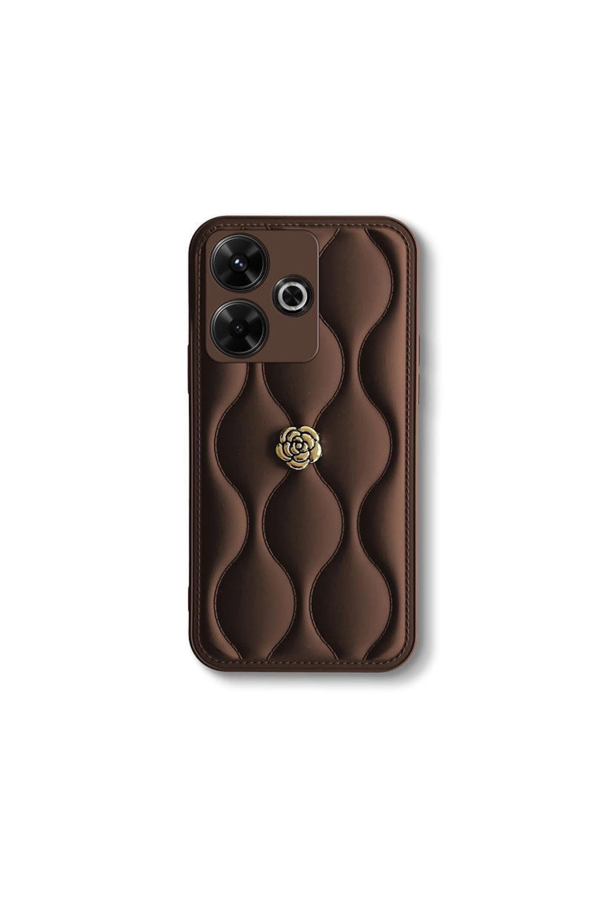 Xiaomi Redmi 13 Uyumlu Kılıf Zebana Camellia Deri Kılıf