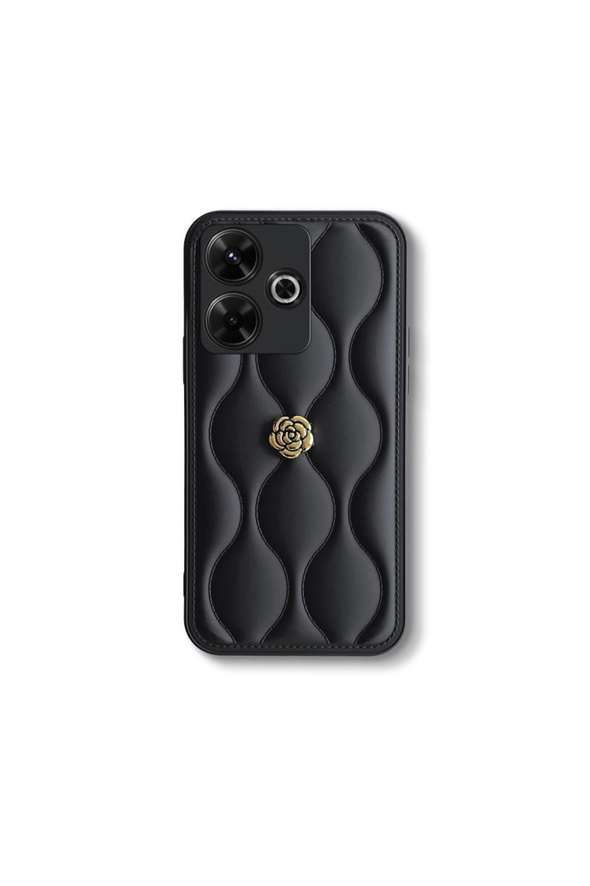 Xiaomi Redmi 13 Uyumlu Kılıf Zebana Camellia Deri Kılıf