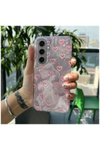 Samsung Galaxy S25 Plus Uyumlu Kılıf Zebana Pink Heart Silikon Kılıf Pembe