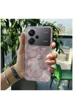Xiaomi Redmi Note 13 Pro Plus 5G Uyumlu Kılıf Zebana Pink Heart Silikon Kılıf