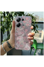 Xiaomi Redmi Note 13 4G Uyumlu Kılıf Zebana Pink Heart Silikon Kılıf