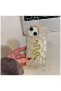 Apple iPhone 13 Uyumlu Kılıf Zebana Golden Serpent Silikon Kılıf Gold