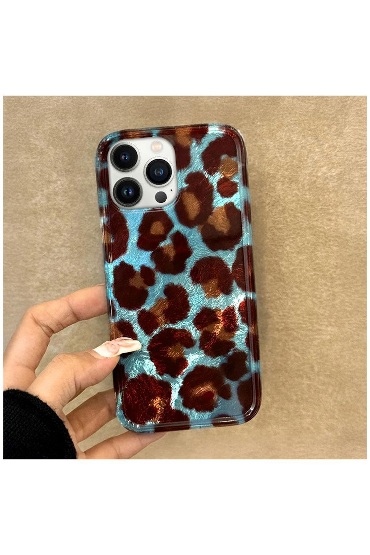 Apple iPhone 16 Pro Uyumlu Kılıf Zebana Luxe Leopard Silikon Kılıf Mor