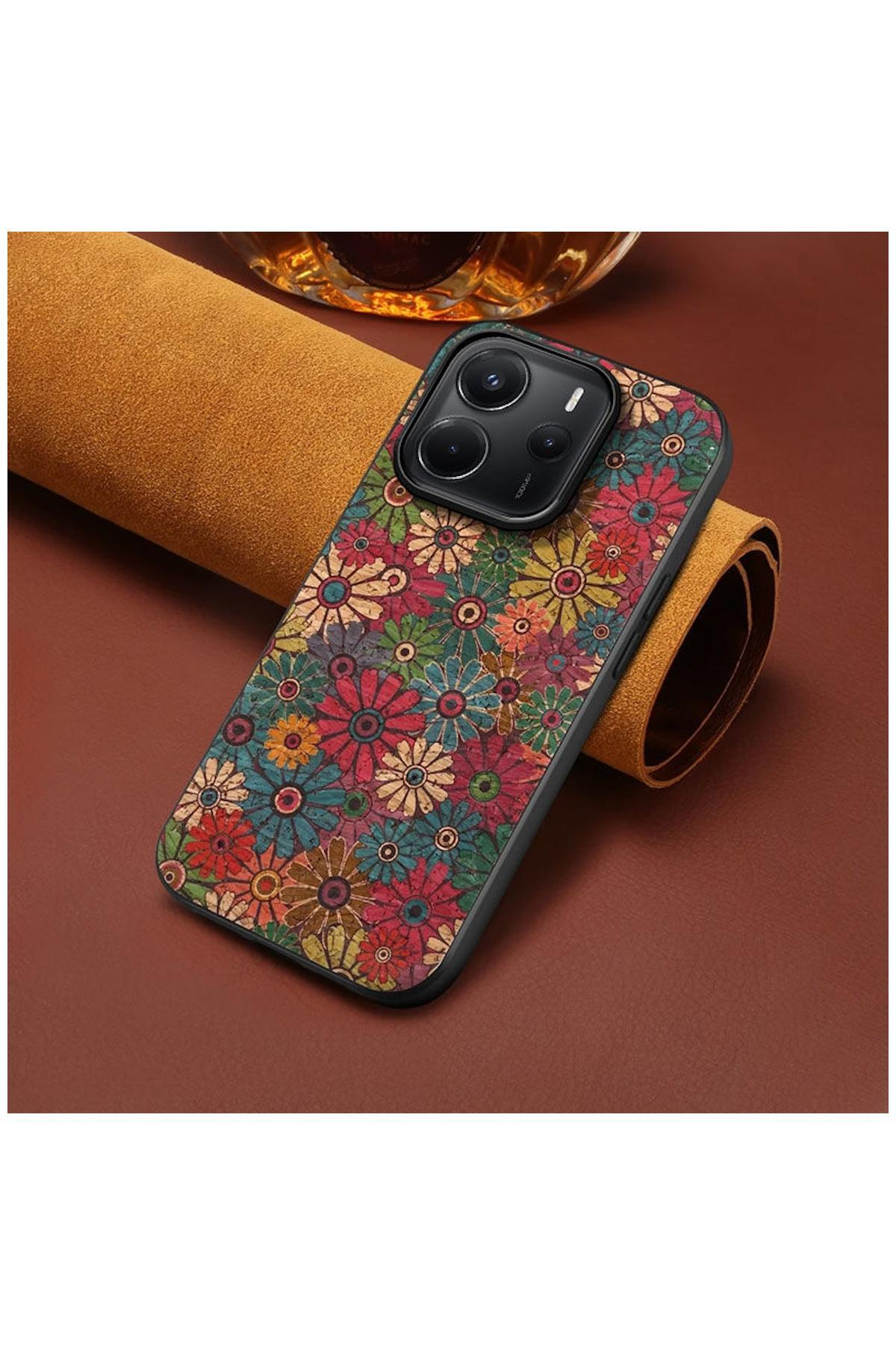 Xiaomi Redmi Note 14 5G Uyumlu Kılıf Zebana Vintage Kumaş Kılıf Desen 2