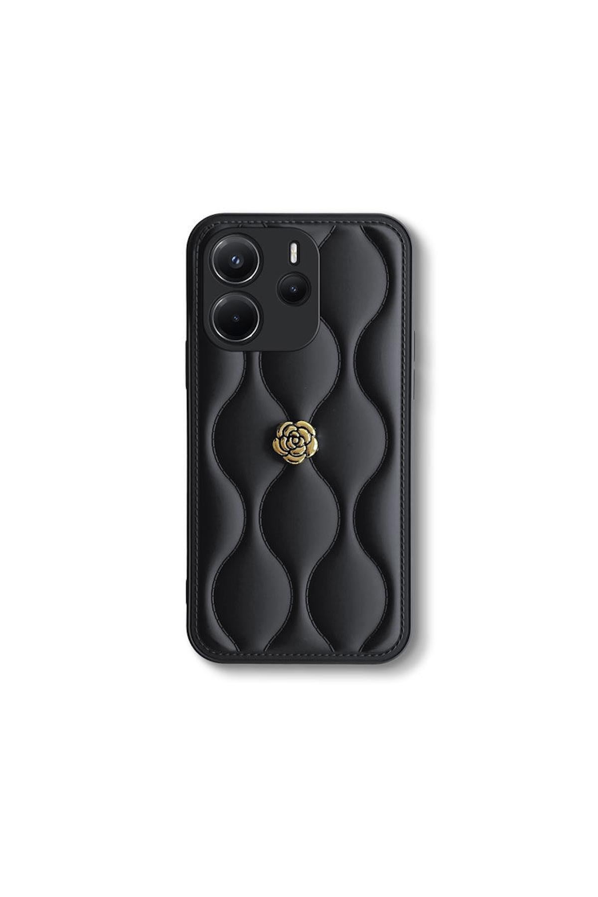 Xiaomi Redmi Note 14 5G Uyumlu Kılıf Zebana Camellia Deri Kılıf