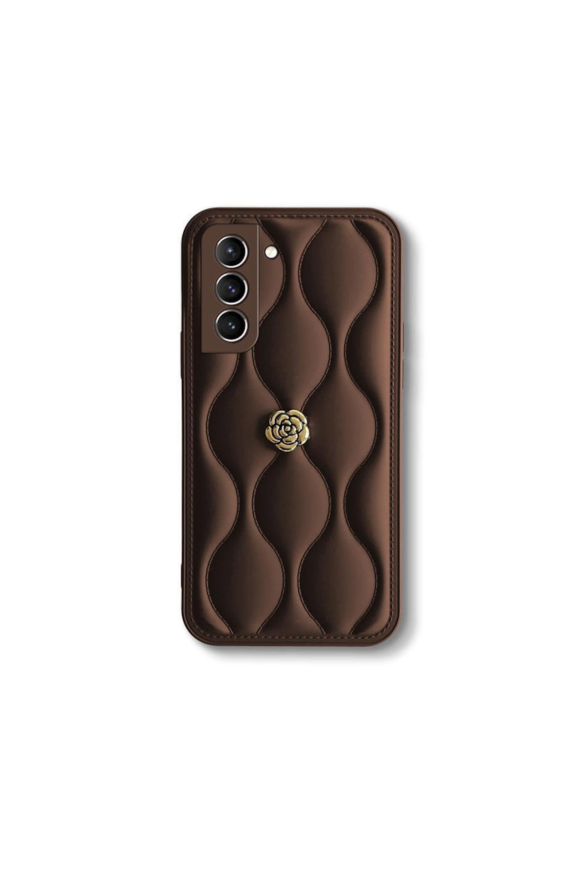 Samsung Galaxy S25 Uyumlu Kılıf Zebana Camellia Deri Kılıf