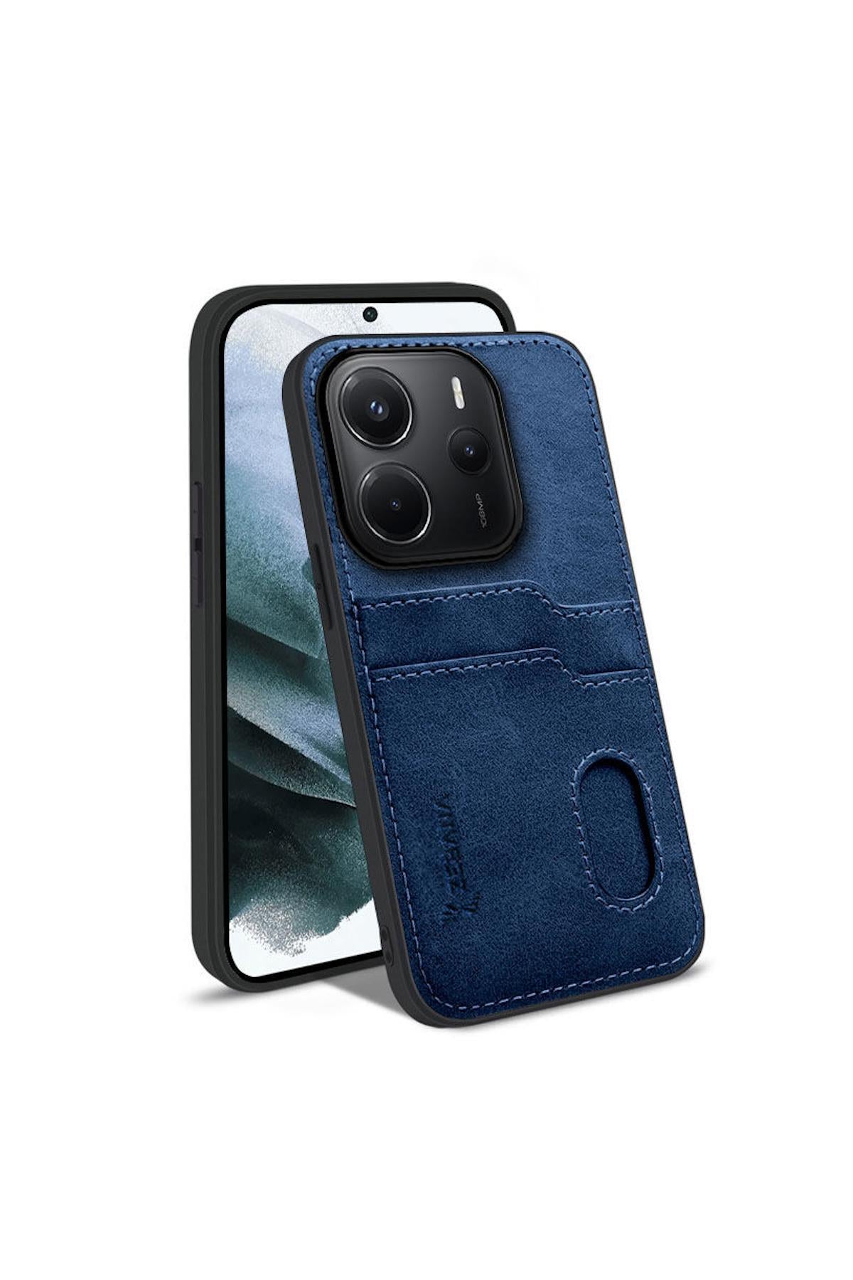 Xiaomi Redmi Note 14 5G Uyumlu Kılıf Zebana Kartlıklı Lüx Deri Kılıf