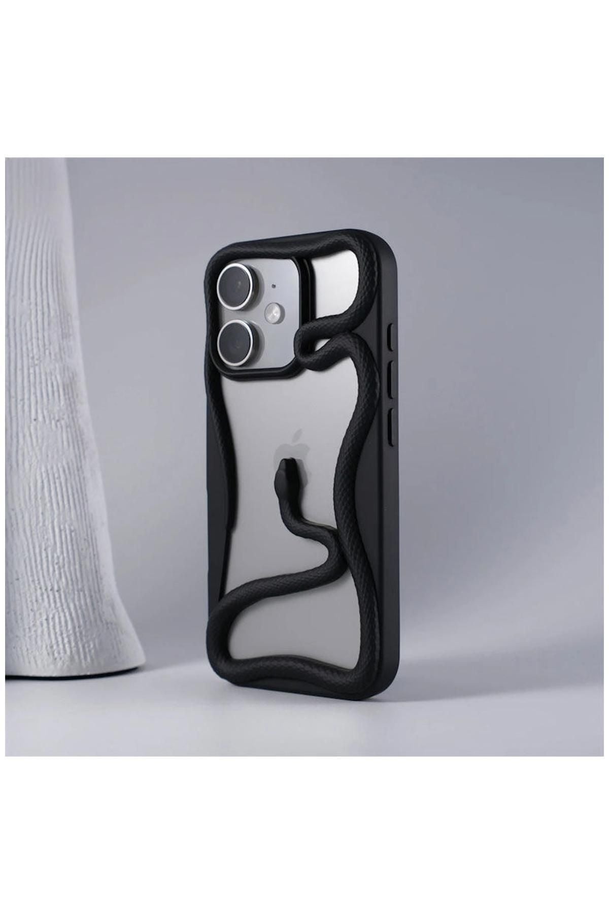 Apple iPhone 11 Uyumlu Kılıf Zebana 3D Snake Silikon Kılıf