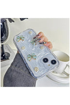 Apple iPhone 13 Uyumlu Kılıf Zebana Floral Silikon Kılıf Yeşil