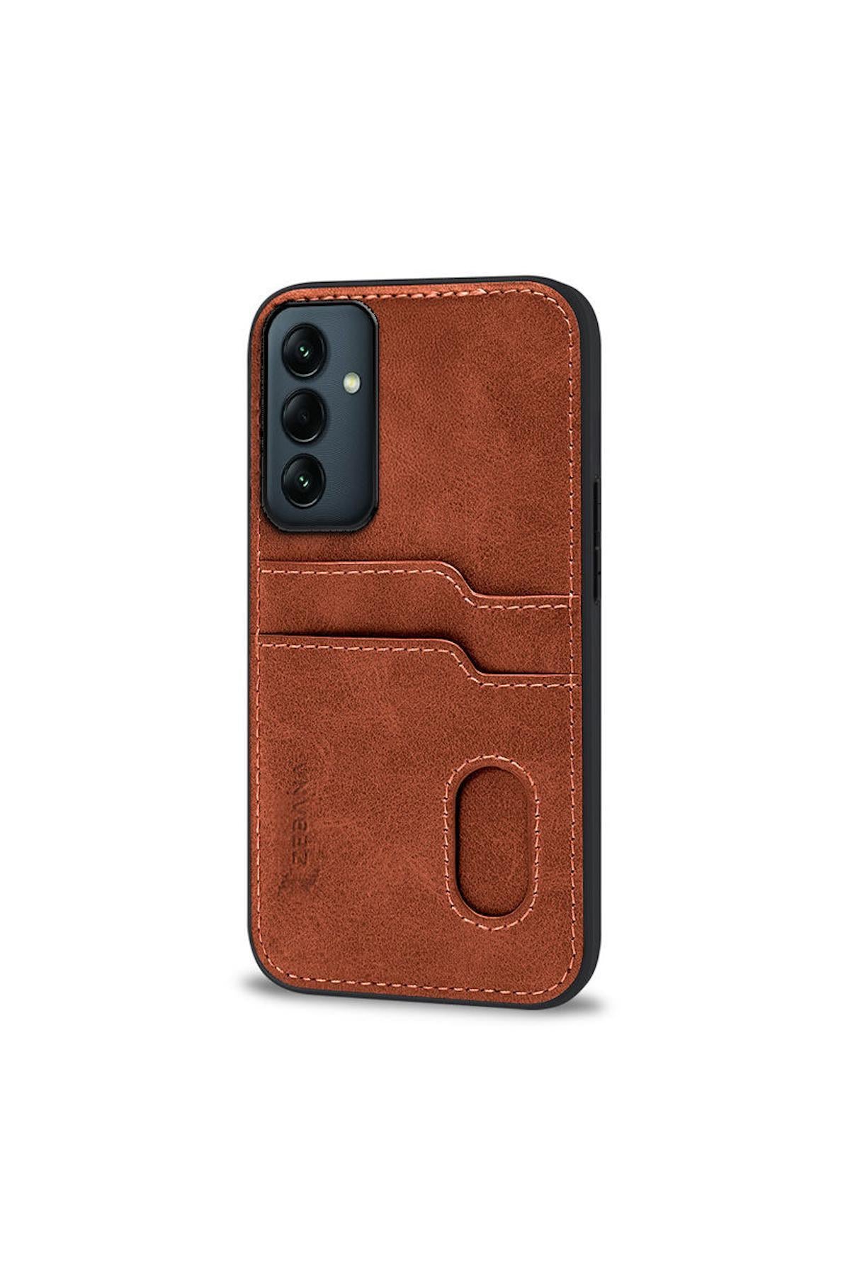 Samsung Galaxy A16 Uyumlu Kılıf Zebana Kartlıklı Lüx Deri Kılıf