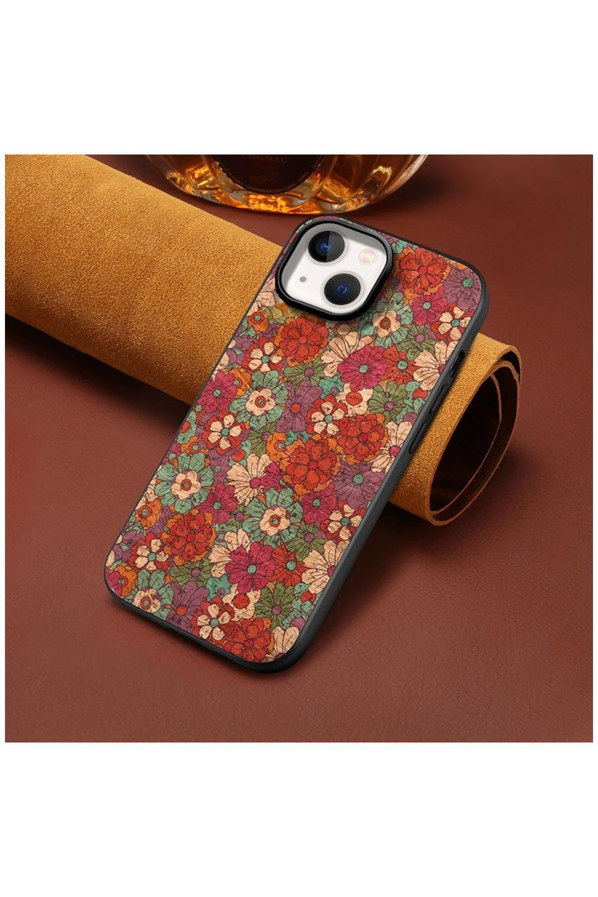 Apple iPhone 13 Uyumlu Kılıf Vintage Kumaş Kılıf Desen 2