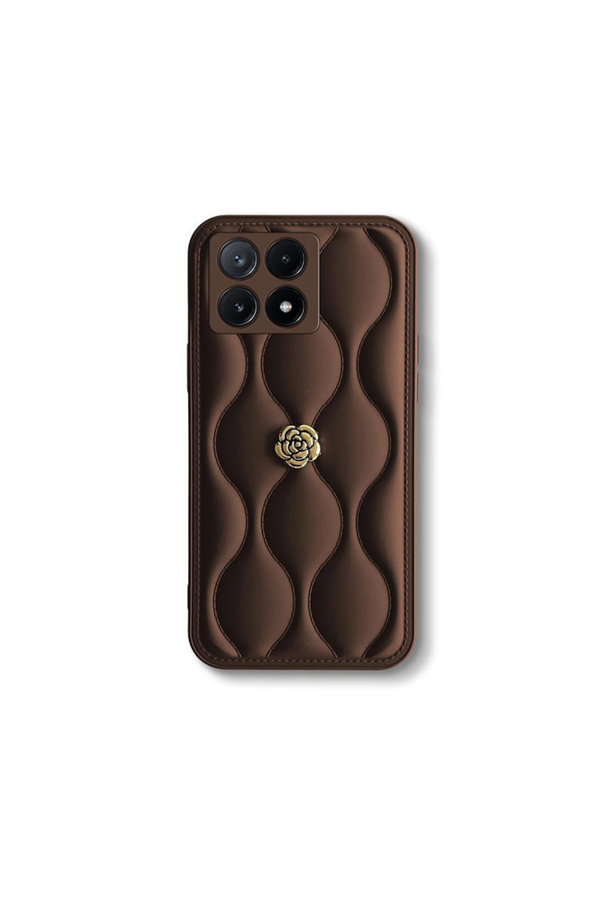 Xiaomi Poco X6 Pro 5G Uyumlu Kılıf Zebana Camellia Deri Kılıf