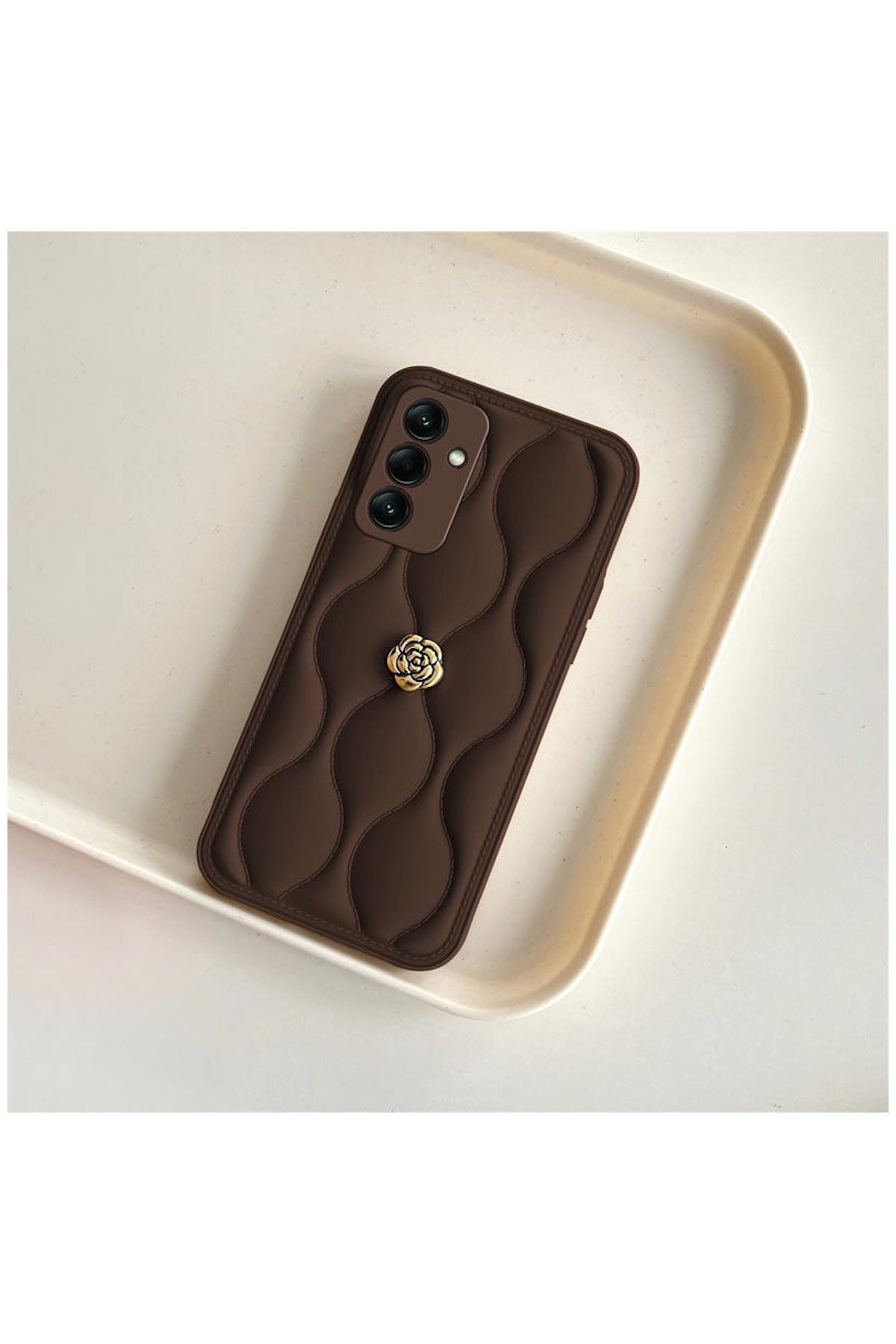 Samsung Galaxy A54 Uyumlu Kılıf Zebana Camellia Deri Kılıf