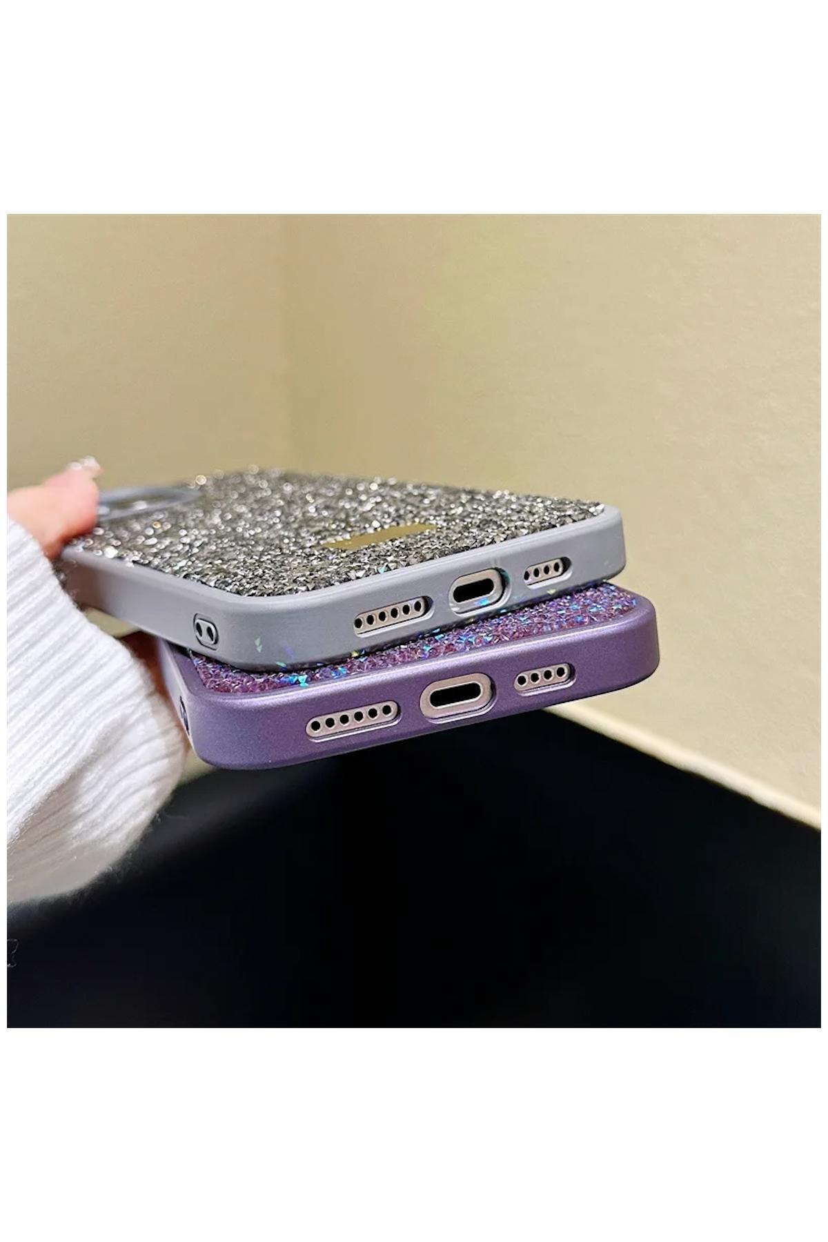 Apple iPhone 13 Pro Uyumlu Kılıf Taşlı Star Glitter Silikon Kılıf