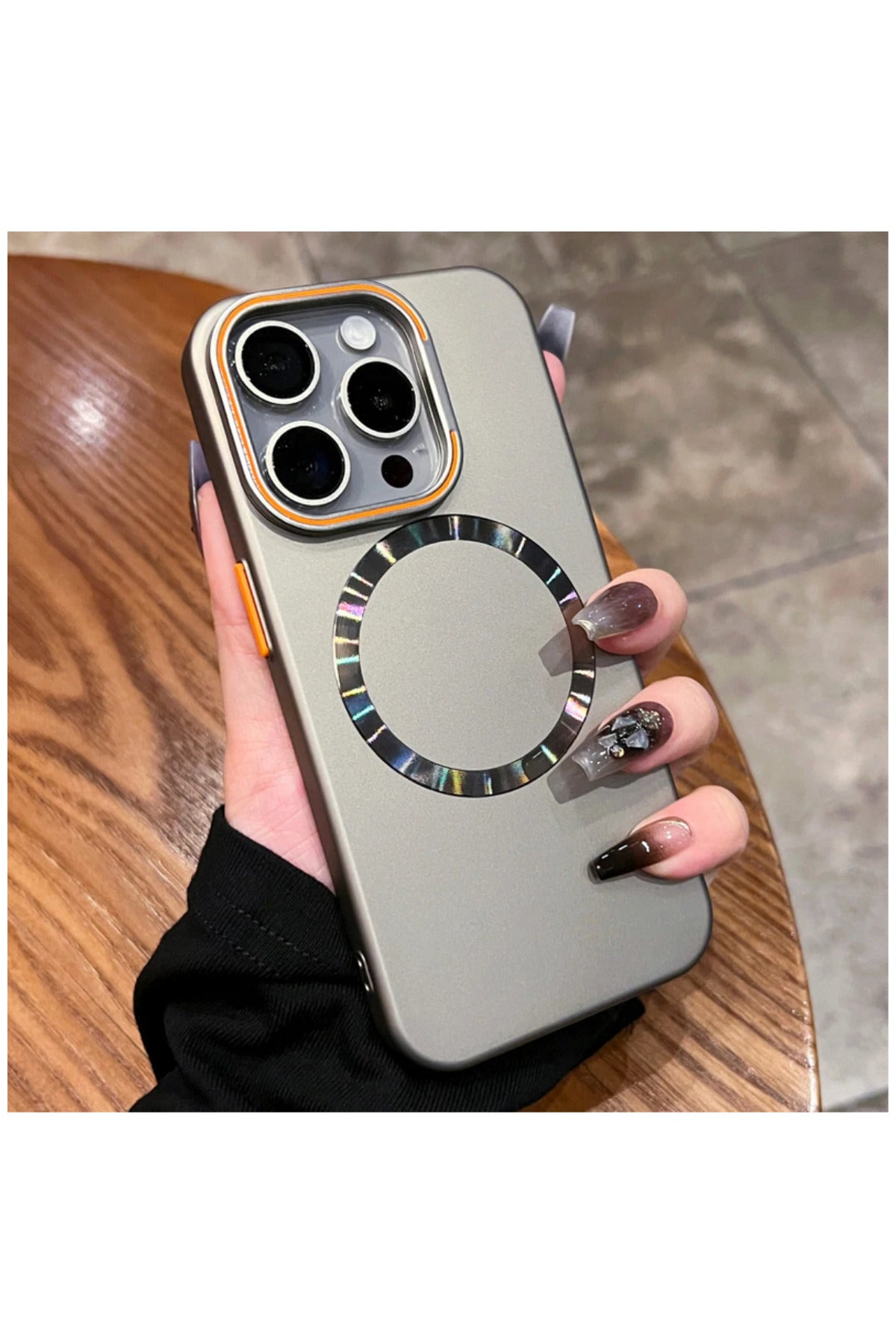 Apple Iphone 15 Pro Uyumlu Kılıf Titanium Rubber Kılıf (KABLOSUZ ŞARJ DESTEKLİ)