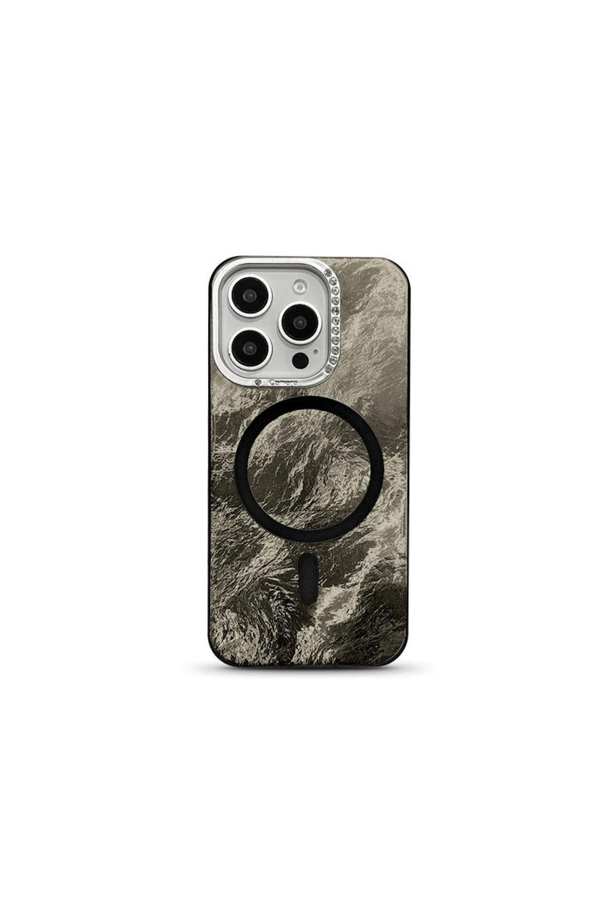 Apple iPhone 16 Pro Max Uyumlu Kılıf Glow Taşlı Silikon Kılıf