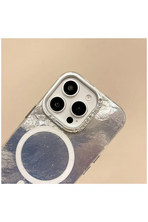 Apple iPhone 13 Pro Max Uyumlu Kılıf Glow Taşlı Silikon Kılıf Rose Gold