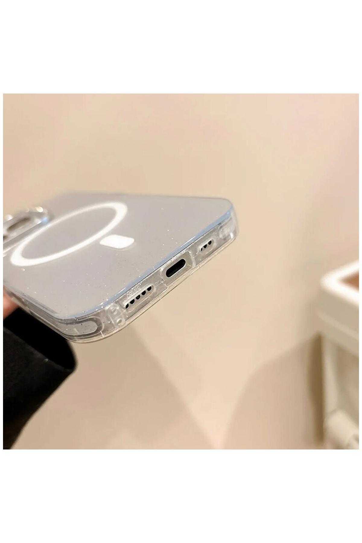 Apple iPhone 12 Pro Max Uyumlu Kılıf Glow Taşlı Silikon Kılıf