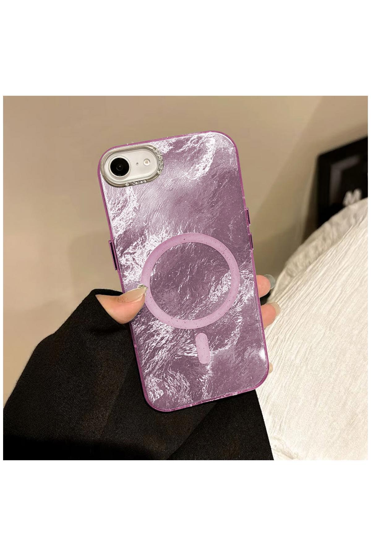 Apple iPhone 16e Uyumlu Kılıf Glow Taşlı Silikon Kılıf