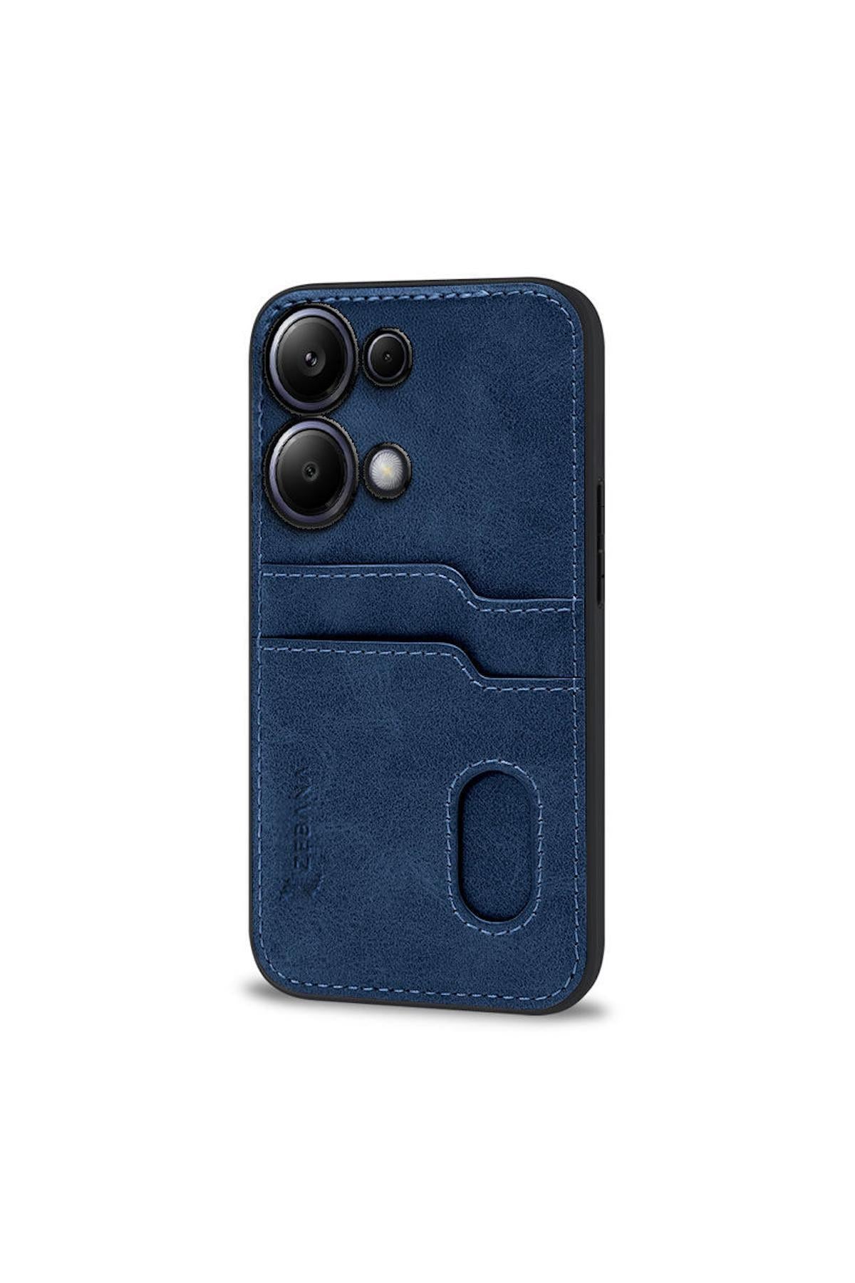 Xiaomi Redmi Note 13 4G Uyumlu Kılıf Zebana Kartlıklı Lüx Deri Kılıf