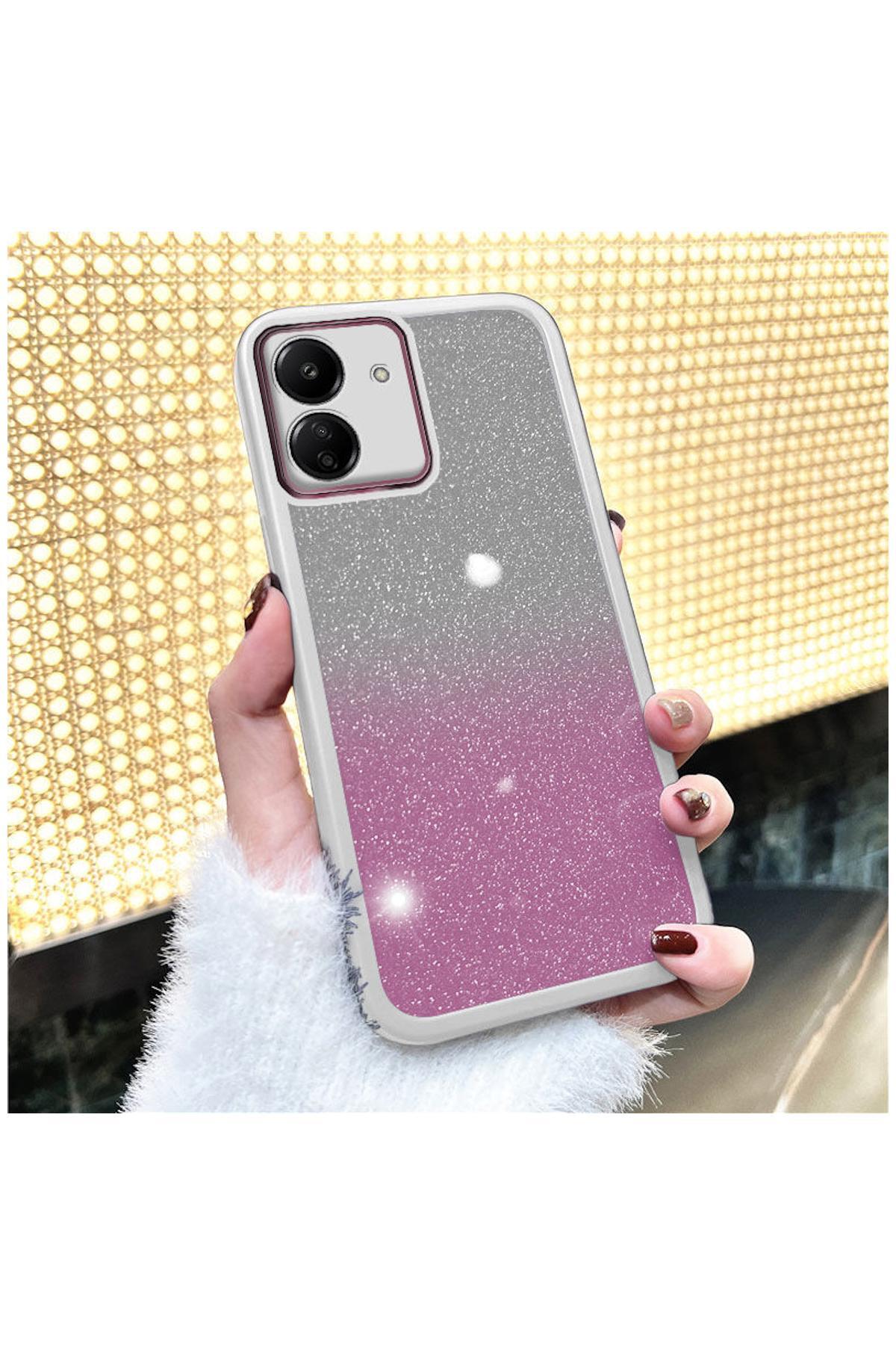 Xiaomi Redmi 13C Uyumlu Kılıf Zebana Işıltım Silikon Kılıf – Kamera Lens Korumalı