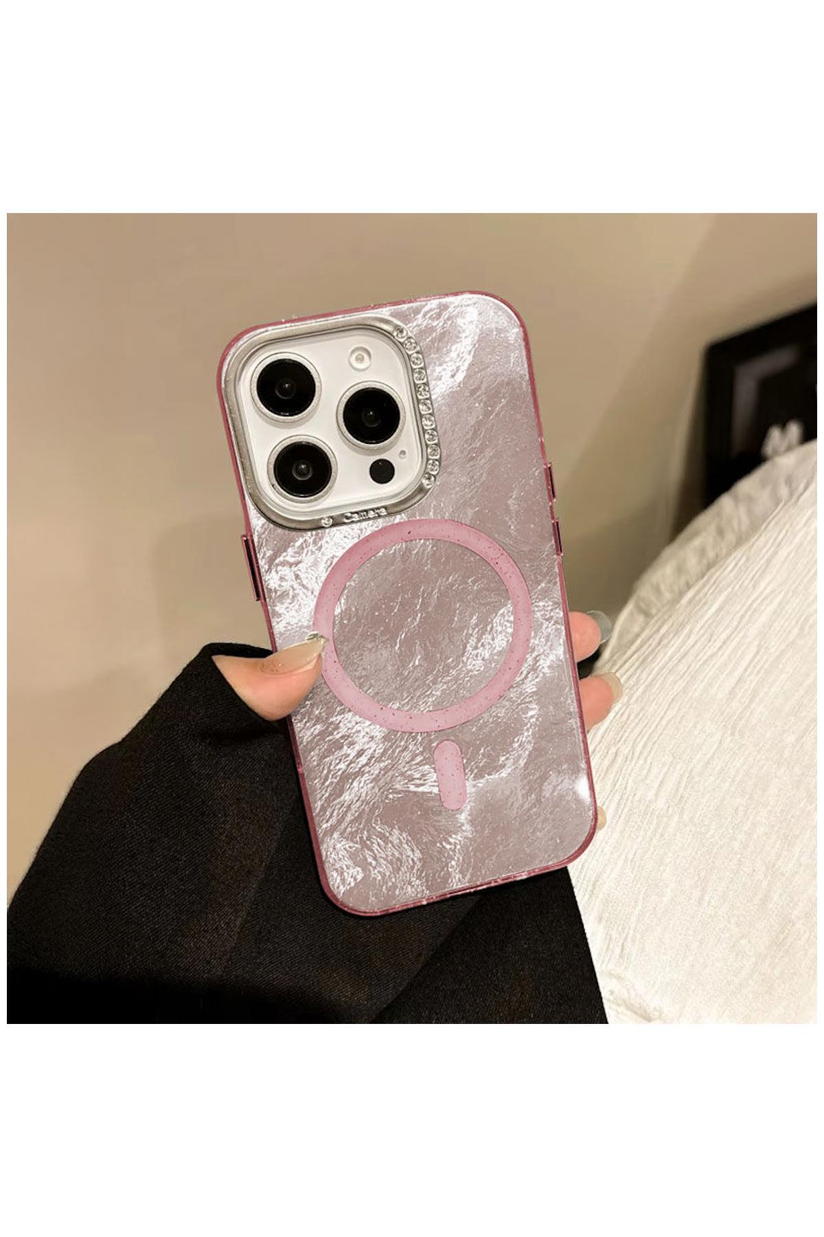 Apple iPhone 14 Pro Max Uyumlu Kılıf Glow Taşlı Silikon Kılıf