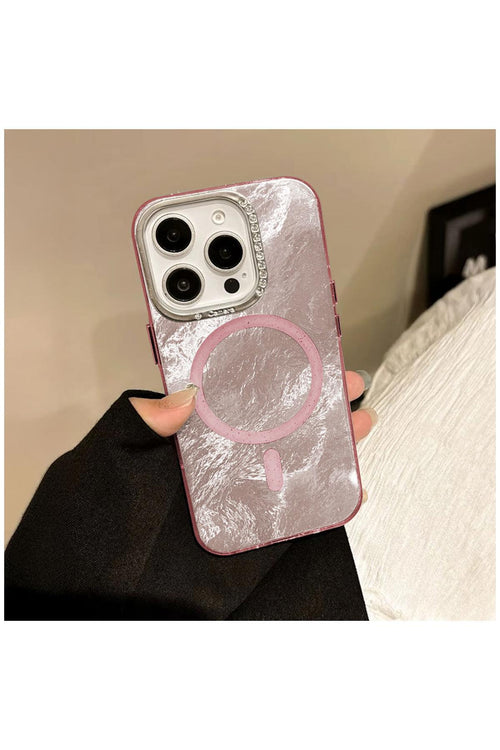 Apple iPhone 13 Pro Max Uyumlu Kılıf Glow Taşlı Silikon Kılıf Lila