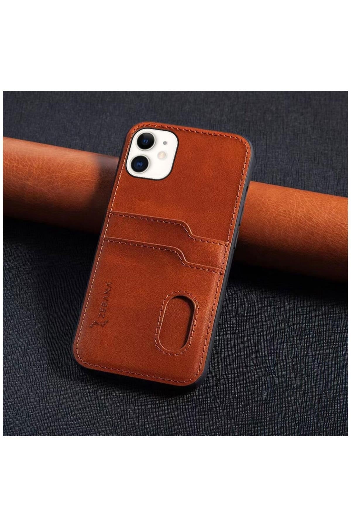 Apple Iphone 11 Uyumlu Kılıf Kartlıklı Lüx Deri Kılıf