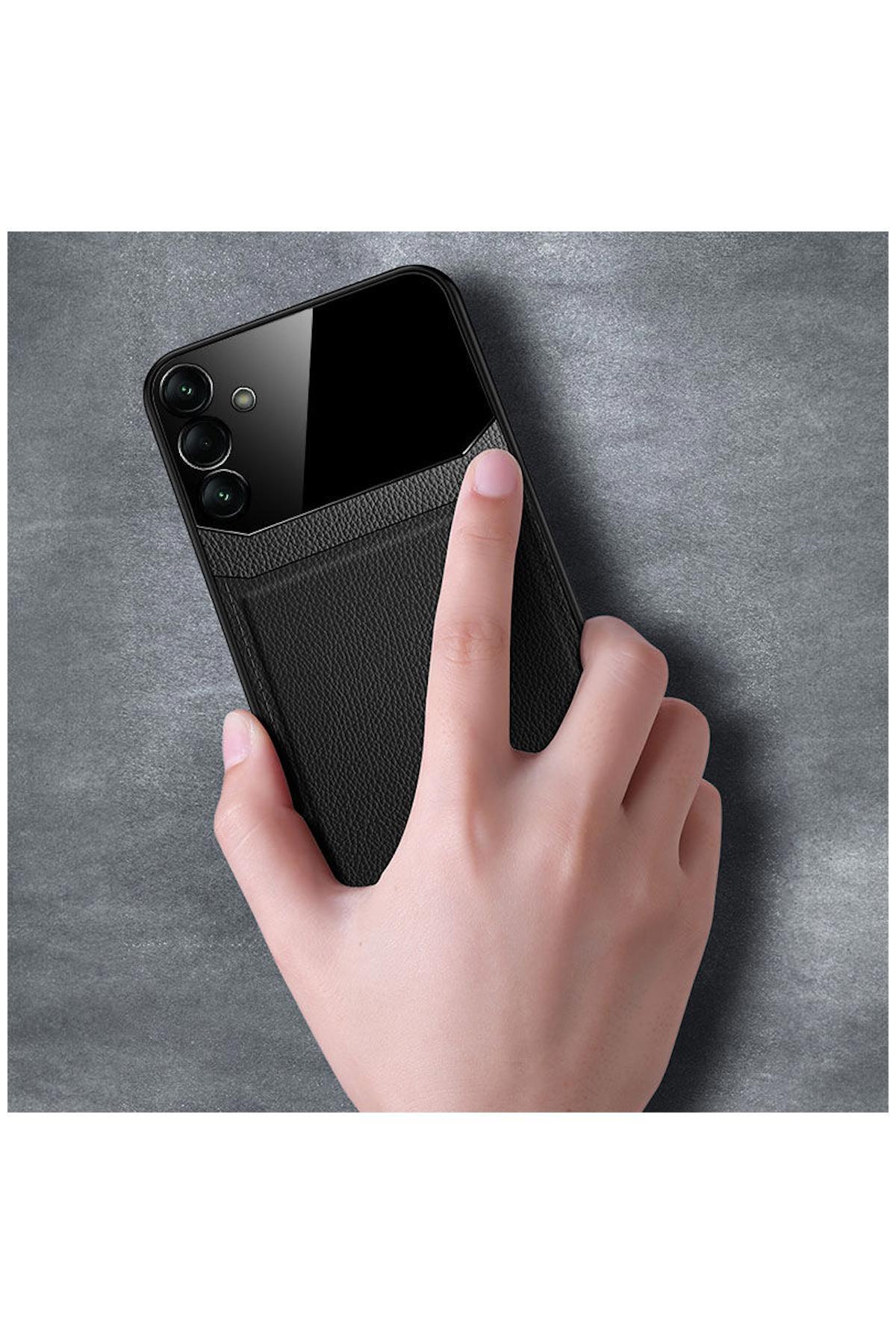 Samsung Galaxy A34 Uyumlu Kılıf Lens Deri Kılıf