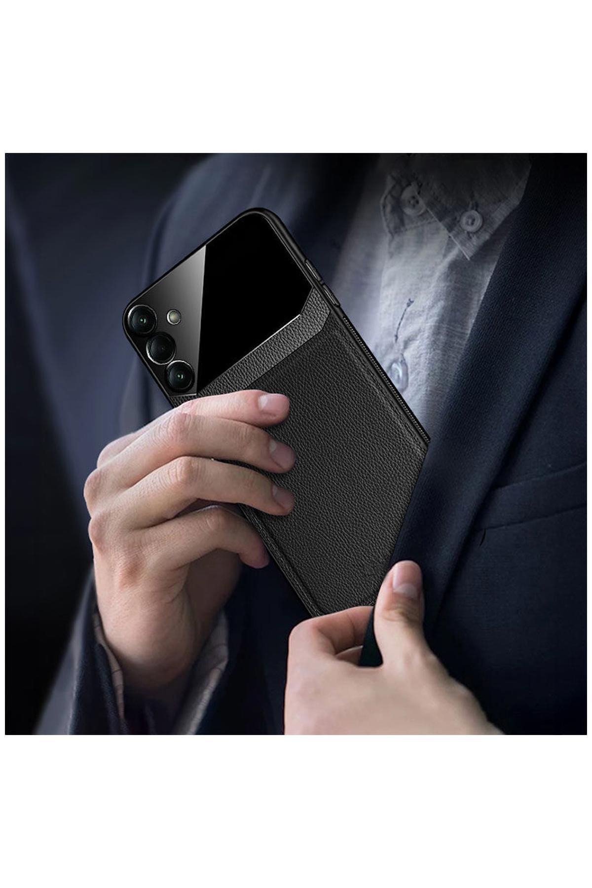 Samsung Galaxy A34 Uyumlu Kılıf Lens Deri Kılıf