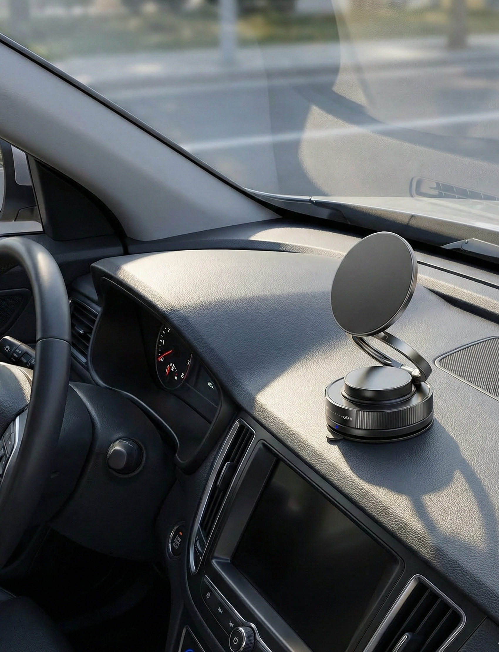 Zebana T28 360° Dönebilen Vakumlu Manyetik Telefon Tutucu Ayna-Cam-Araç İçi Siyah