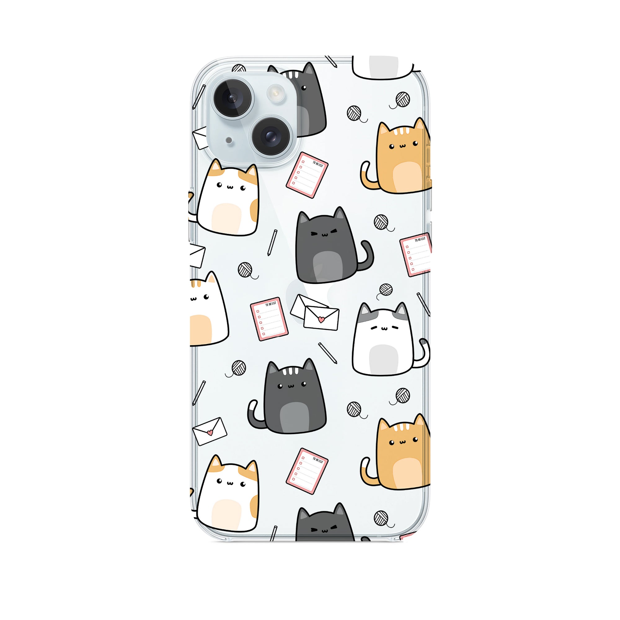 Sevimli Kediler Telefon Kılıfı Şeffaf Kılıf