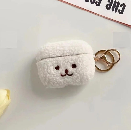 Zebana ZB-AP5 AirPods Pro 2 Uyumlu Peluş Detaylı Kılıf Beyaz